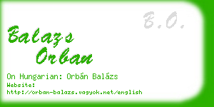 balazs orban business card