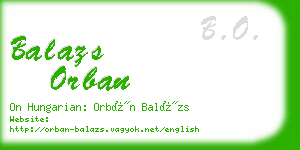 balazs orban business card